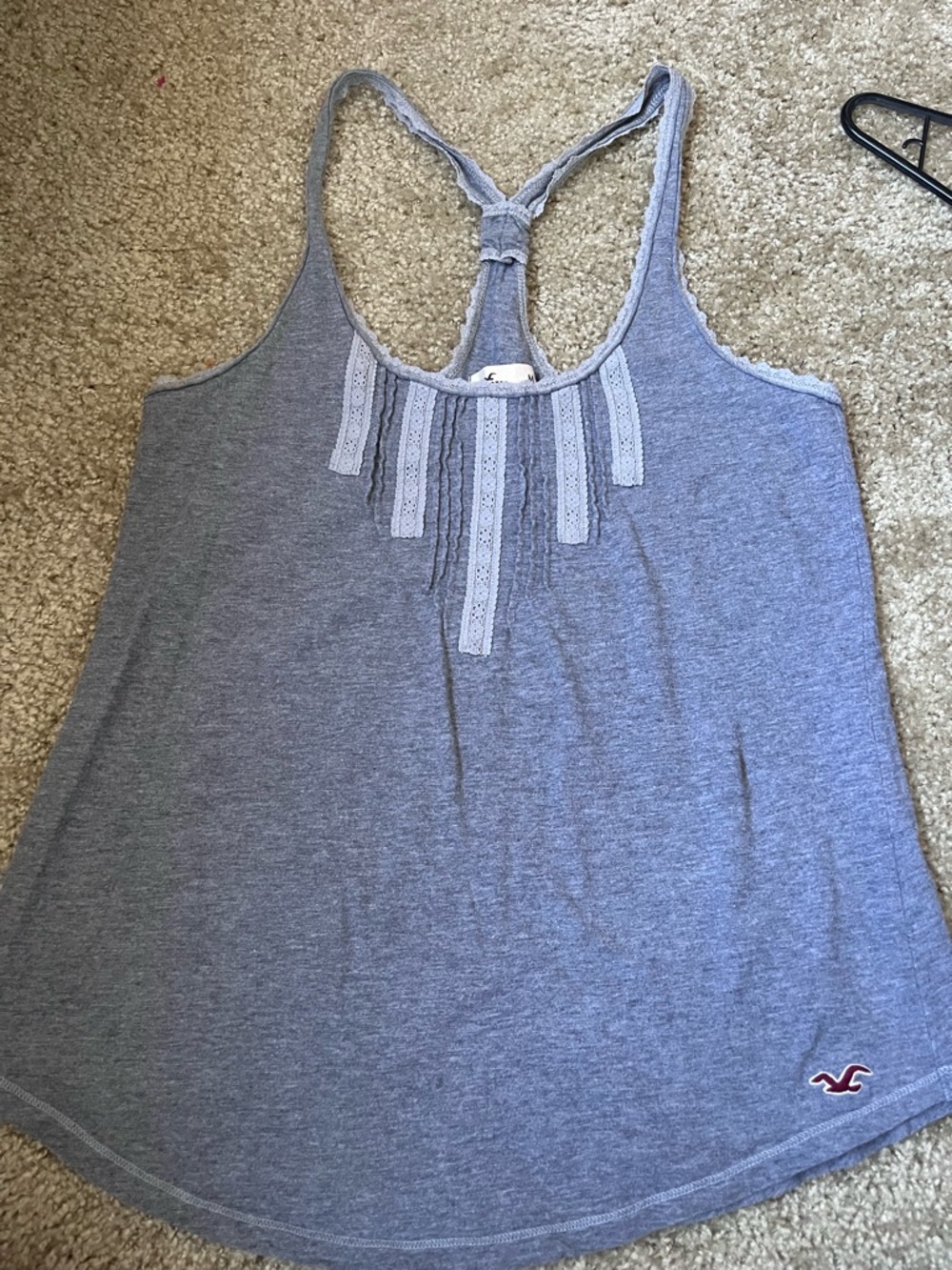 Hollister Heather Gray Racerback Tank Top Y2K